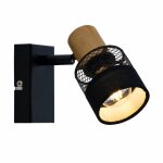 Applique murale lampe de salon lampe de couloir applique avec spot mobile, métal bois textile, 1x douille ... Applique murale lampe de salon lampe de couloir applique avec spot mobile, métal bois textile, 1x douille ...