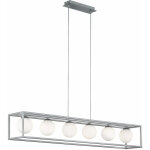 Suspension lampe suspension lampe de table  manger lampe de salon, avec cadre et boules de verre blanc, ...