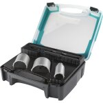 Coffret de tr�pans - diam�tre 33. 53. 68 mm. 2 forets centreur - profondeur de coupe 55 mm - 5 pi�ces ...