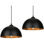 Wolketon lot de 2 suspensions vintage �30cm, lustre industriel noir / bronze en m�tal hauteur r�glable, ...