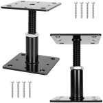 Wolketon support de poteau r�glable, hauteur ajustable pour projets bois et jardin 90?150 mm noir 2pcs ...