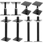 Wolketon support de poteau r�glable en hauteur pour terrasse, pergola et cl�ture 90?150 mm noir 4pcs