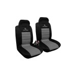 2 pice housse de sige de voiture universelle, noir gris as7255 - 2 - woltu