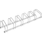 Woltu - rtelier vlo pour 6 vlos range vlo au sol ou mural, en mtal  suspension, argent, 160, 5x32x27cm ...