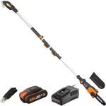 Worx - elagueuse / trononneuse sur tige tlescopique 20v - 2ah - wg349e - ? 20 cm (hauteur de coupe ...