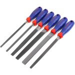 Jeu de 6 limes gen�ve et r�pes 318mm, lime plate / ronde / demi - ronde / triangulaire pour bois, m�tal, ...