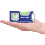 Workpro - niveau � bulle magn�tique de poche 115 mm - semelle aluminium - 2 en 1 mesure horizontale et ...