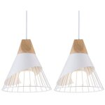 Lot de 2 lustre suspension nordique cratif plafonnier en forme badminton luminaire en mtal e27 pour ...