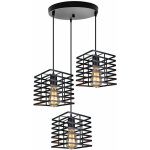 3 lampes suspension luminaire industrielle e27 lustre plafonnier clairage de plafond abat - jour en ...