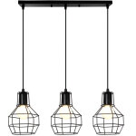 3 lampes suspension luminaire industrielle e27 lustre plafonnier mtal lampe de plafond vintage pour ...