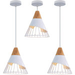 Wottes - lot de 3 lustre suspension nordique cr�atif plafonnier en forme badminton luminaire en m�tal ...
