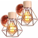 Applique murale fer forg� bois e27 �clairage lampe murale diamant d�coration int�rieure chambre salon ...