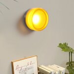 Wottes ? applique murale moderne ronde en aluminium bross� ? lumi�re blanche chaude 5w ? �13, 5cm ? abat ...