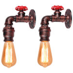 Applique murale vintage industriel lampe murale mtal luminaire murale steampunk conduites d'eau rouge ...