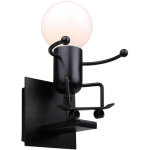 Wottes - e27 applique murale de chambre d'enfant lamp murale cr�ative appliques murales moderne noir ...