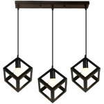 Wottes - e27 lustre suspension industriel vintage luminaire plafonnier abat - jour fer lampe � suspension ...