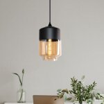 Suspension luminaire vintage industriel lustre suspension abat - jour en verre lustre plafonnier noir ...