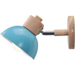 Applique murale r�tro e27 int�rieur lampe murale fer forg� bois luminaire murale bleu chambre salon couloir ...