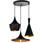Wottes - e27 lustre suspension rtro suspension luminaire mtal plafonnier lamp intrieur 3 lumires ...