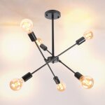 Plafonnier moderne industriel lampe de plafond en m�tal luminaire plafonnier semi - encastr�s � 6 luminaire ...