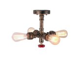 Wottes - plafonnier r�tro e27 luminaire plafonnier m�tal conduite d'eau chambre lampe de plafond rouille ...