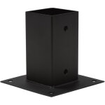 Wovar ? support plat pour poteau 7x7 cm noir ? acier avec rev�tement en poudre ? pour fondations b�ton ...