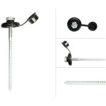Wovar ? vis � t�le ondul�e galvanis�e avec capuchon noir ? longueur 110 mm ? p�n�tration 25 mm dans le ...