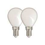 Xanlite - lot de 2 ampoules filament led p45 opaque, culot e14, 470 lumens, �quivalence 40w, 2700 kelvins, ...