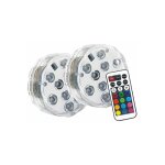 Lot de 2 galets lumineux, �clairage rvb t�l�commande incluse, �tanche ip68 - pack2lpip68rvb - xanlite ...