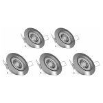 Xanlite - lot de 5 spots encastr�s metal bross� - orientable - dimmable - ampoule led gu10 incluses - ...