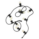 Guirlande guinguette led noire, x10 ampoules vintage e27 incluses, 5m extensible, conso 43w - grl5230vbp45f ...