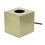 Xanlite - lampe � poser cube en m�tal couleur laiton, compatible culot e27, ip20, 60w puissance max - ...