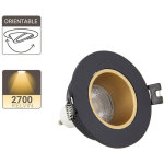 Xanlite - spot gu10 50w 2700k rond orientable noir et or ip20 - sp50rano Xanlite - spot gu10 50w 2700k rond orientable noir et or ip20 - sp50rano