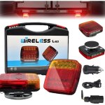 Xiinzhe - plaque de feux sans fil magn�tique pour remorque 12v 24v, kit �clairage arri�re led �tanche ...