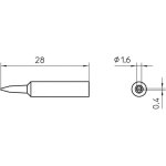 Xnt a panne de fer � souder forme de burin taille de la panne 1. 6 mm contenu 1 pc(s) - weller