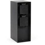 Wiltec multiprise de jardin quadruple ? 4 prises ? 147 x 83 x 230 mm ? forme carr�e ? en acier inox ? ...