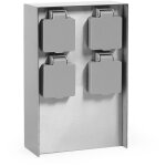 Wiltec multiprise de jardin quadruple ? 4 prises ? 147 x 70 x 230 mm ? forme carrée ? en acier inox ? ...