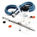Wiltec - kit pistolet arographe professionnel modle 182k ? action double da ? avec buses 0, 3 / 0, ...