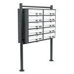 Wiltec - boîte aux lettres sur pieds gris anthracite / blanche 898 x 270 x 1500 mm, avec 10 compartiments ... Wiltec - boîte aux lettres sur pieds gris anthracite / blanche 898 x 270 x 1500 mm, avec 10 compartiments ...