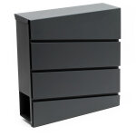 Wiltec - bo�te aux lettres murale ou sur pied design & porte - journaux v16, verrouillable, gris anthracite, ...