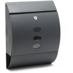 Wiltec - bo�te aux lettres murale ou sur pied design & porte - journaux v18, verrouillable, gris anthracite, ...