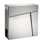Wiltec - bo�te aux lettres murale ou sur pied design & porte - journaux v23, verrouillable, acier inoxydable, ...