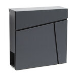 Wiltec - bo�te aux lettres murale ou sur pied design & porte - journaux v23, verrouillable, gris anthracite, ...