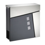 Wiltec - bo�te aux lettres murale ou sur pied design & porte - journaux v24, verrouillable, gris anthracite, ...