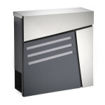 Wiltec - bo�te aux lettres murale ou sur pied design & porte - journaux v25, verrouillable, gris anthracite, ...