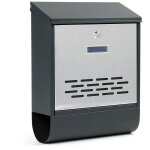 Wiltec - bote aux lettres murale ou sur pied design & porte - journaux v37, verrouillable, gris anthracite, ...