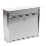 Wiltec - bo�te aux lettres murale v13 verrouillable couleur argent�e pour courrier, 360 x 115 x 320 mm, ...
