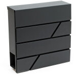 Wiltec - bo�te aux lettres murale ou sur pied design & porte - journaux v14, verrouillable, gris anthracite, ...