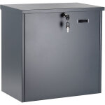 Wiltec - bote  colis murale ou sur pied verrouillable grise 508 x 315 x 500 mm, bote aux lettres fixage ...