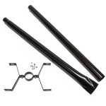 Pied de support pour boîte aux lettres design style américain, 190 x 190 x 1430 mm, couleur noire, acier ... Pied de support pour boîte aux lettres design style américain, 190 x 190 x 1430 mm, couleur noire, acier ...